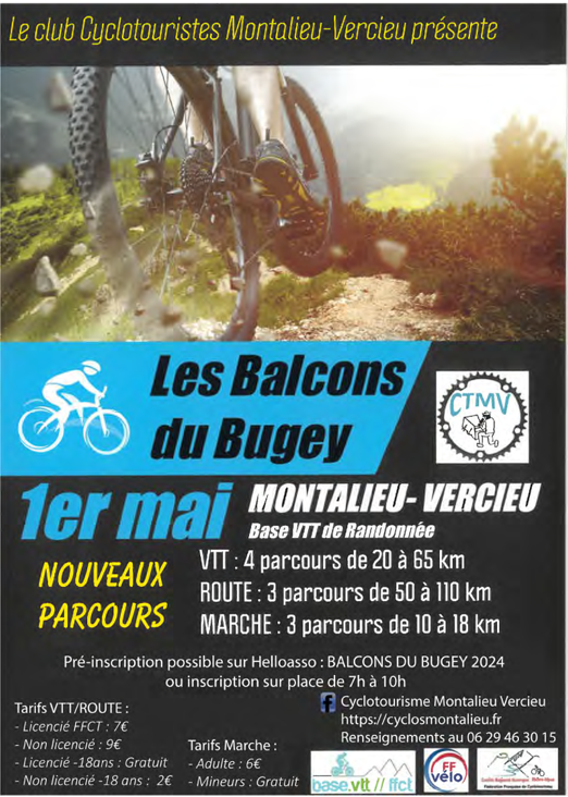 Affiche de Les Balcons du Bugey VTT, Route et Marche (35ème édition) à Montalieu-Vercieu