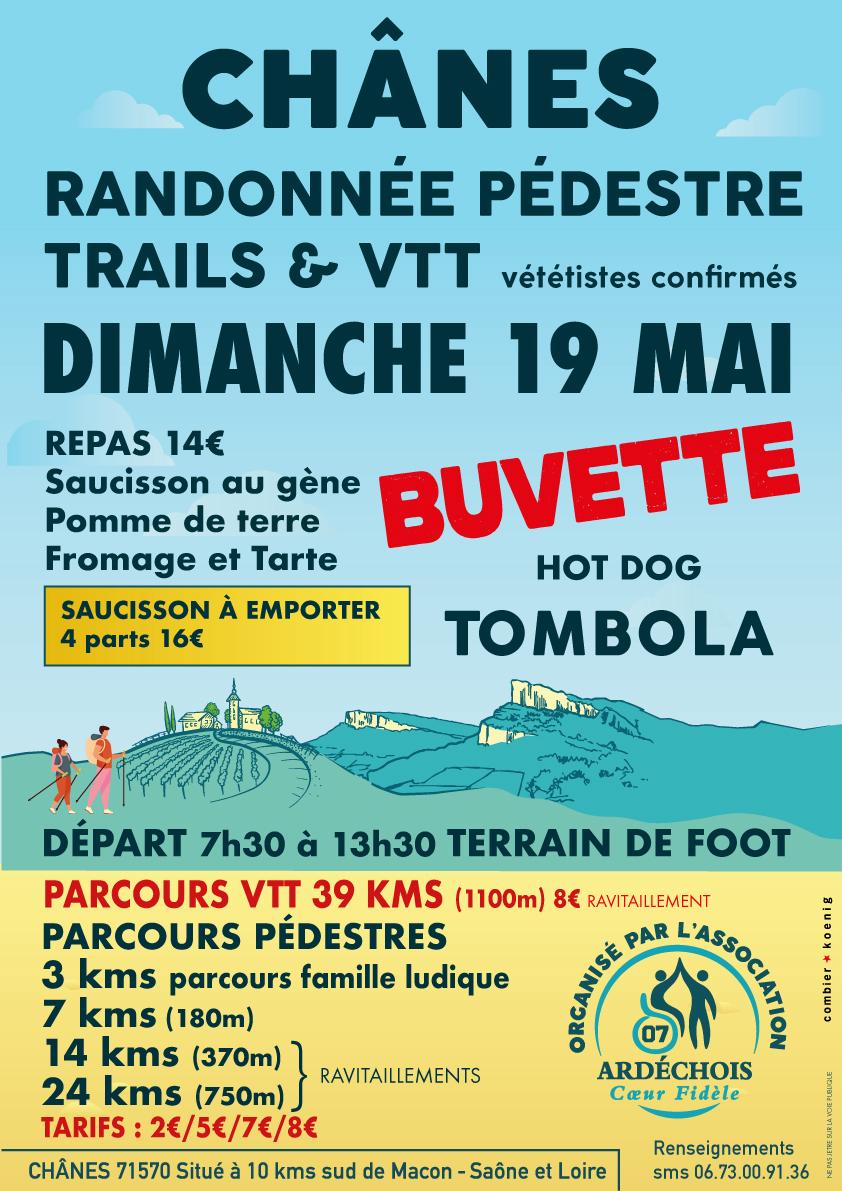 Affiche de La 1ère Randonnée pédestre trails et VTT à Chânes