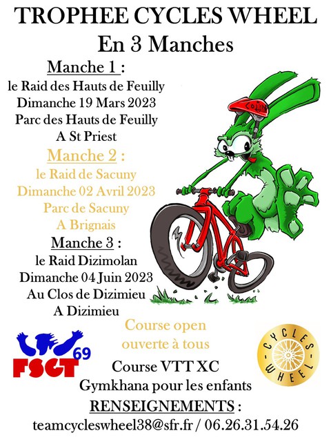Affiche de Raid des Hauts de Feuilly, Manche N°1 du Trophée Cycles Wheel 2023 (1ère  édition) à Saint-Priest