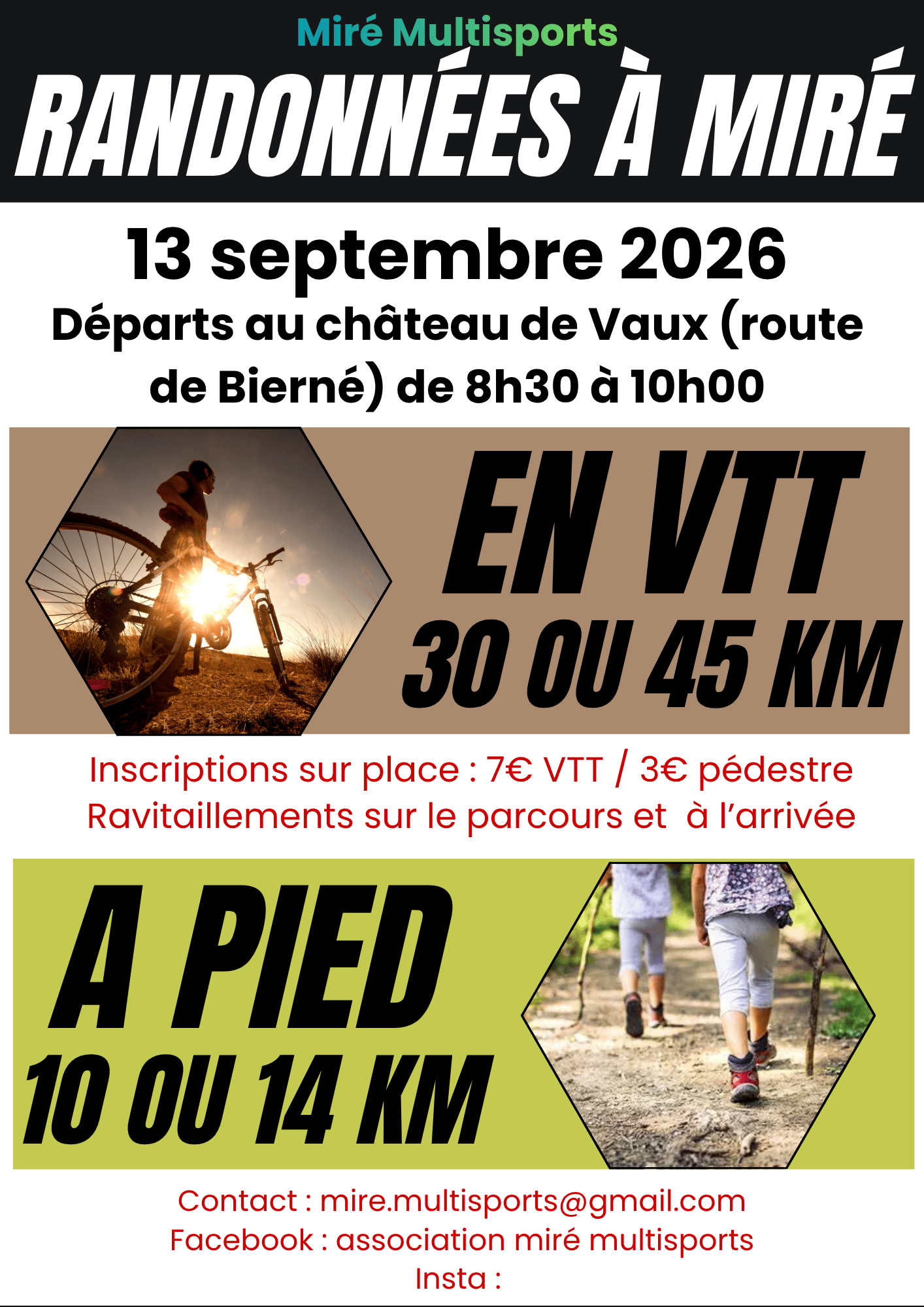 Affiche de La 4ème Randonnée VTT et pédestre à Miré