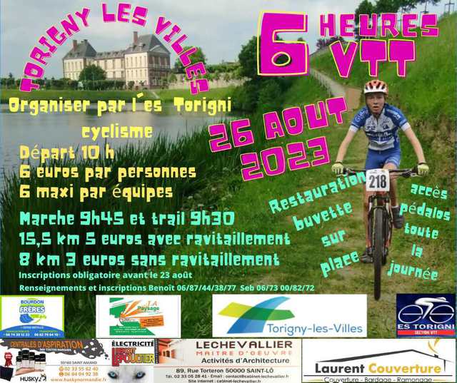 Affiche de 6H VTT, trail et randonnée pédestre  (1ère  édition) à Torigni-sur-Vire