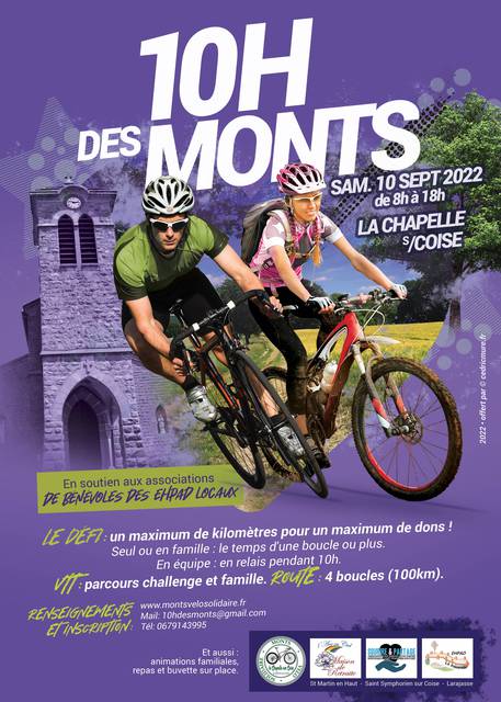 Affiche de Randonnée VTT "Les 10 heures des Monts" (4ème  édition) à La Chapelle-sur-Coise