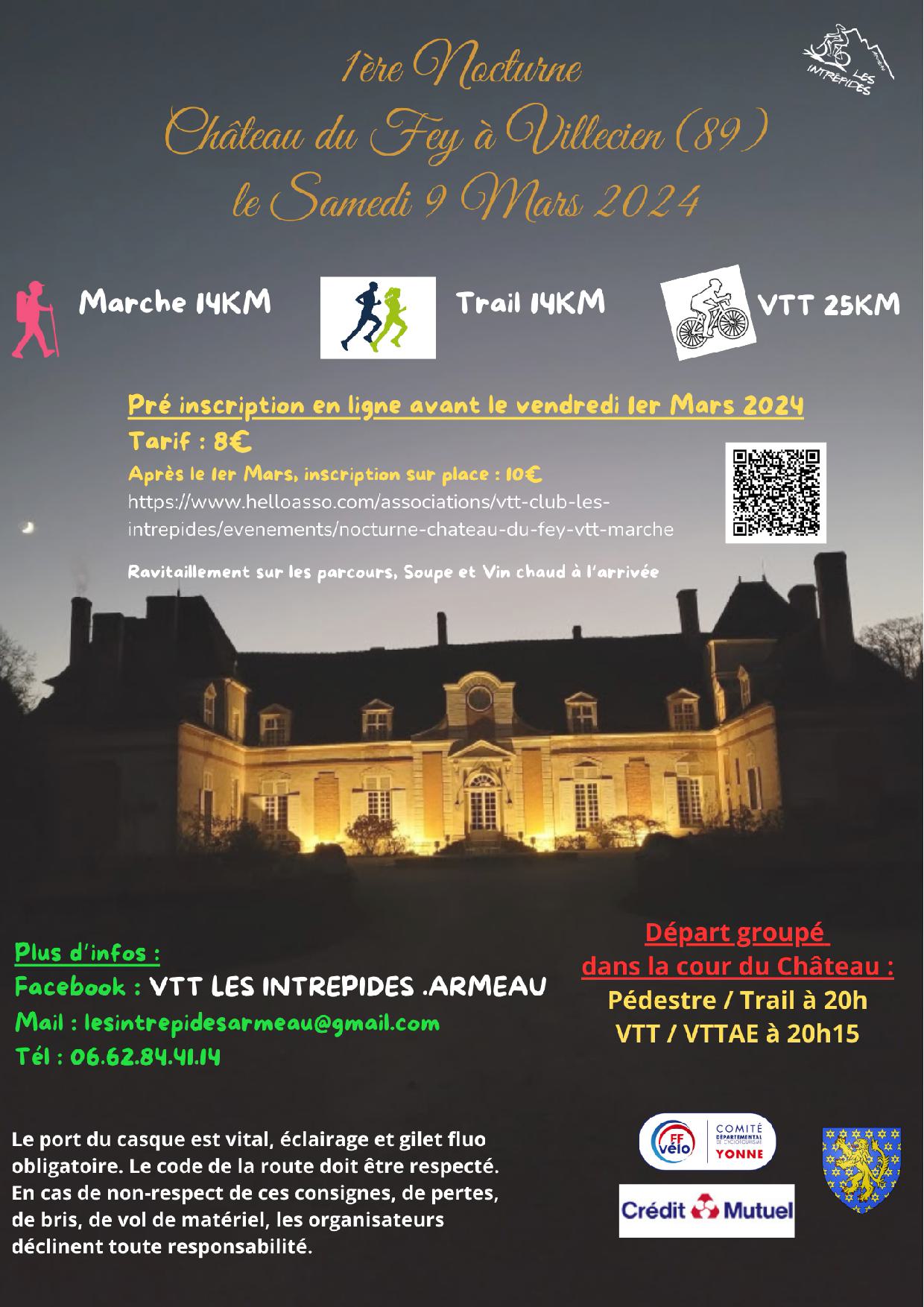 Affiche de La 1ère Rando Nocturne Château du Feÿ à Villecien