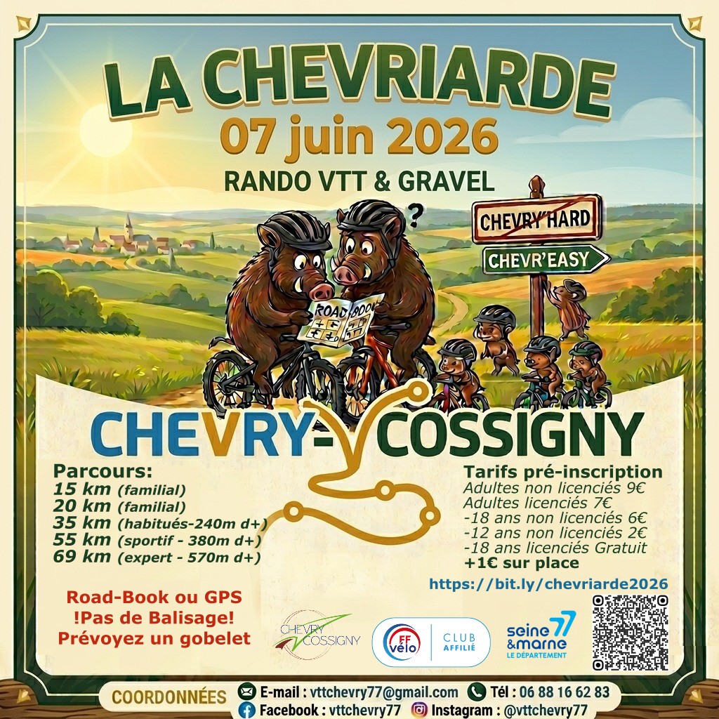 Affiche de La Chevriarde édition Road Book & GPS / VTT & Gravel à Chevry-Cossigny
