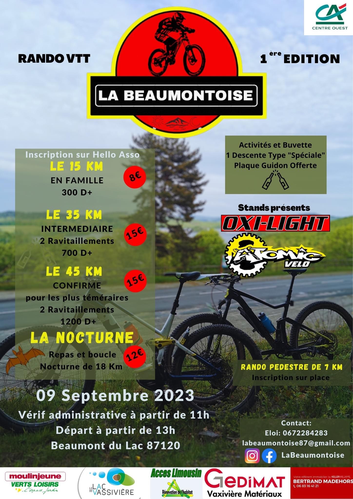 Affiche de Une randonnée VTT (1ère édition) à Beaumont-du-Lac