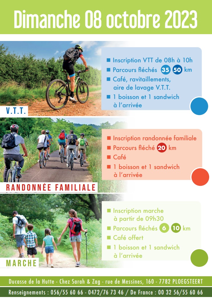 Affiche de La 10ème rando VTT de la Ducasse de la Hutte à Ploegsteert (Belgique) à Armentières