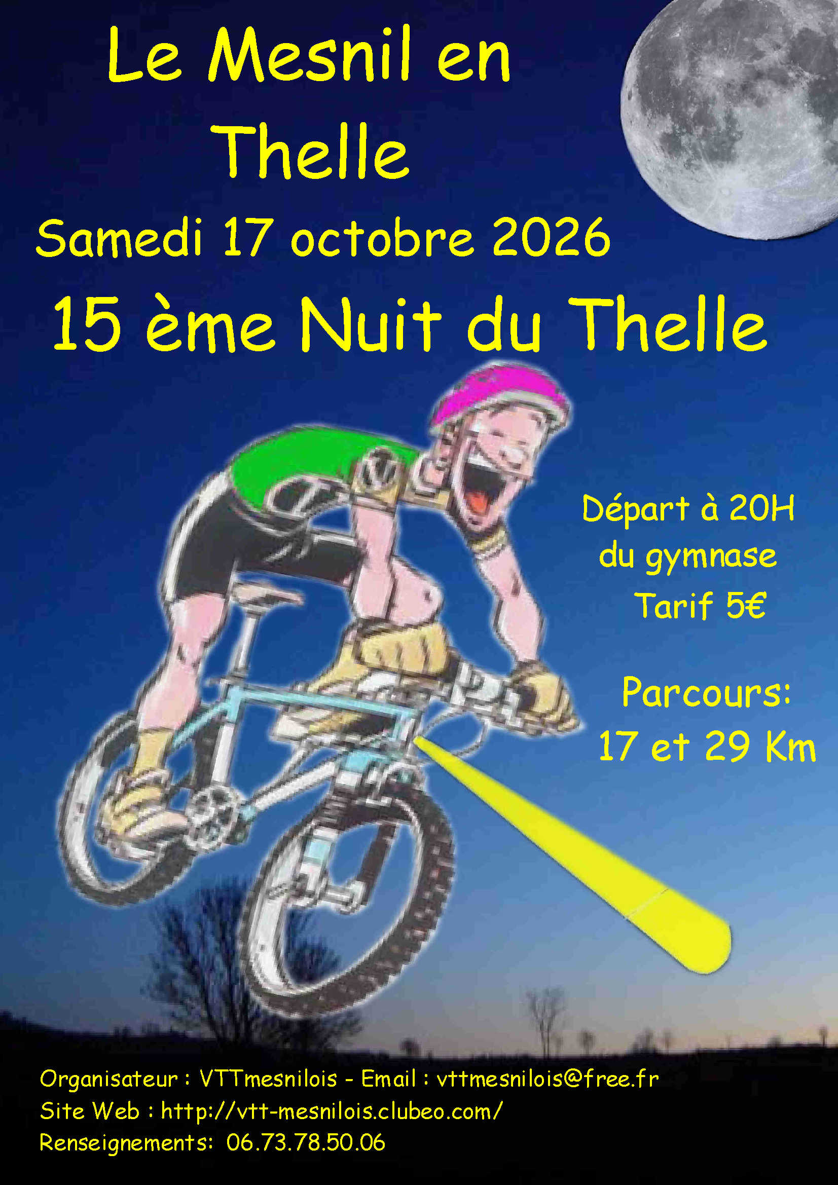 Affiche de Nuit du Thelle (rando nocturne) (15ème édition) au Mesnil-en-Thelle