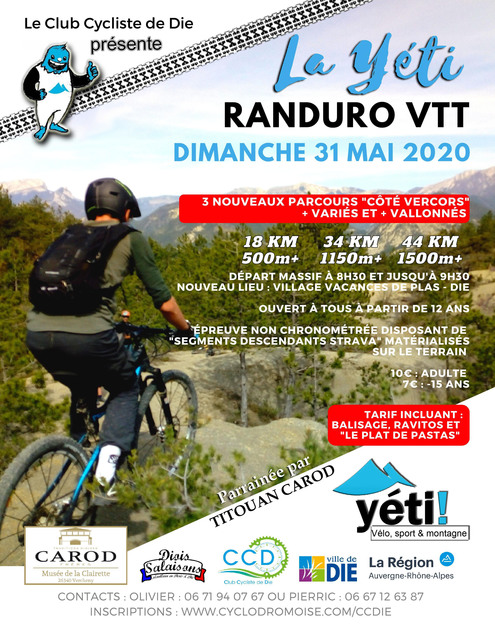 Affiche de La 3ème Yéti rando Enduro VTT à Die