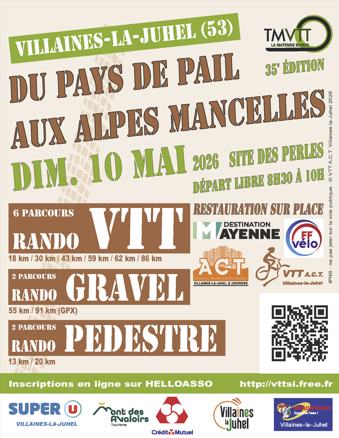 Affiche de La 35ème Rando VTT du Pays de Pail aux Alpes Mancelles à Averton