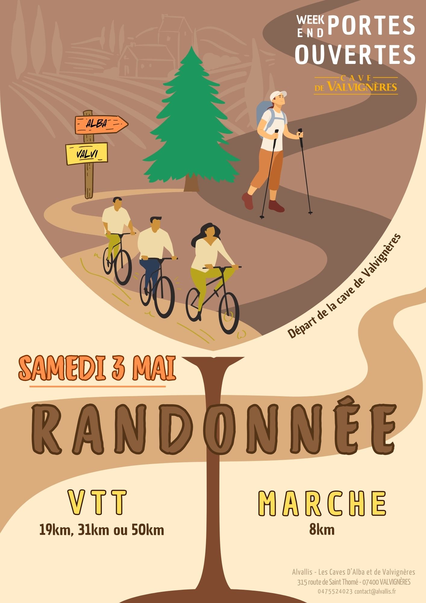 Affiche de Vignoble en Fête / Les Caves des Vignerons de Valvignères et d'Alba la Romaine (6ème édition) à Valvignères