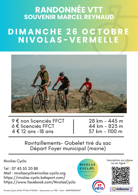 Affiche de Randonnée VTT souvenir MARCEL REYNAUD à Nivolas-Vermelle