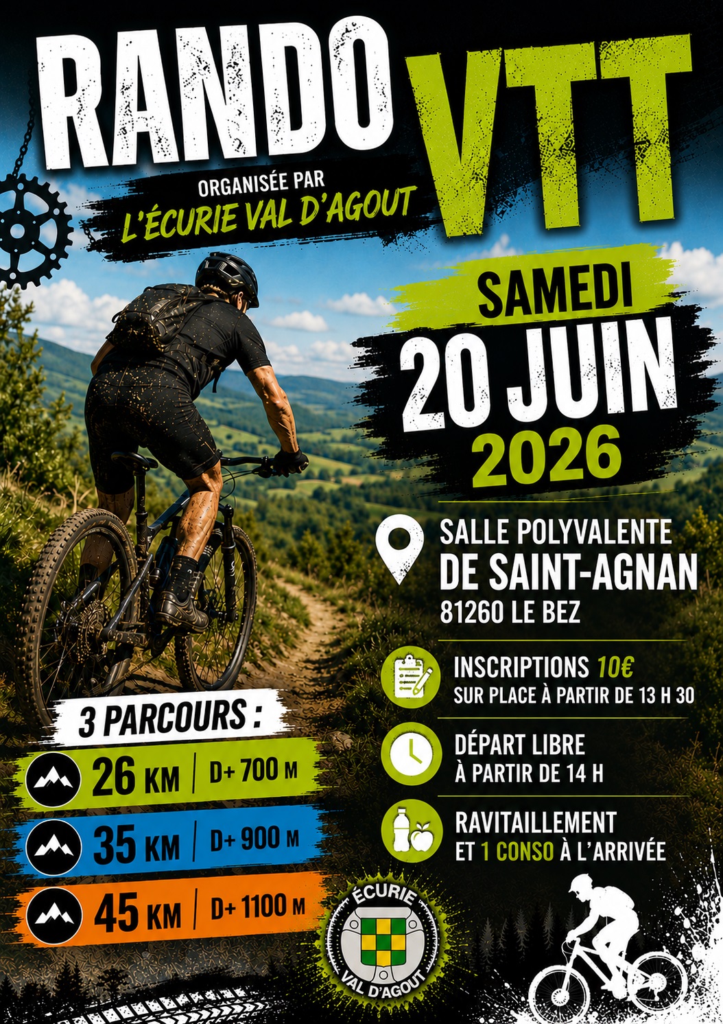 Affiche de La 4ème Rando VTT Ecurie Val d'Agout à Saint-Agnan au Bez