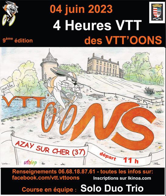 Affiche de 4H VTT des VTTOONS (9ème  édition) à Azay-sur-Cher