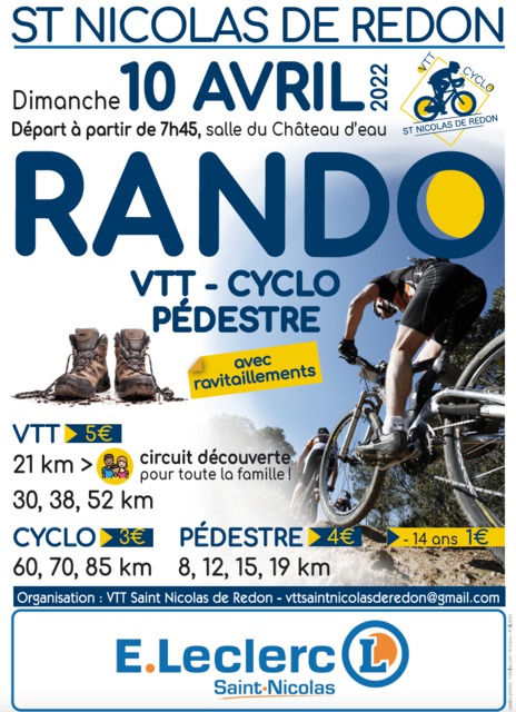 Affiche de Randonnée VTT Saint Nicolas de Redon (22ème  édition) à Saint-Nicolas-de-Redon