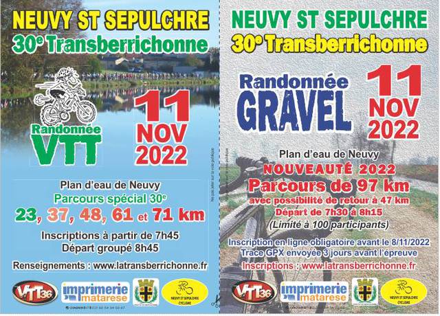 Affiche de LA TRANSBERRICHONNE (30ème  édition) à Neuvy-Saint-Sépulchre