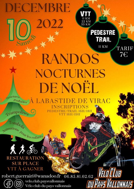 Affiche de Randos nocturnes de Noël (2ème  édition) à Labastide-de-Virac