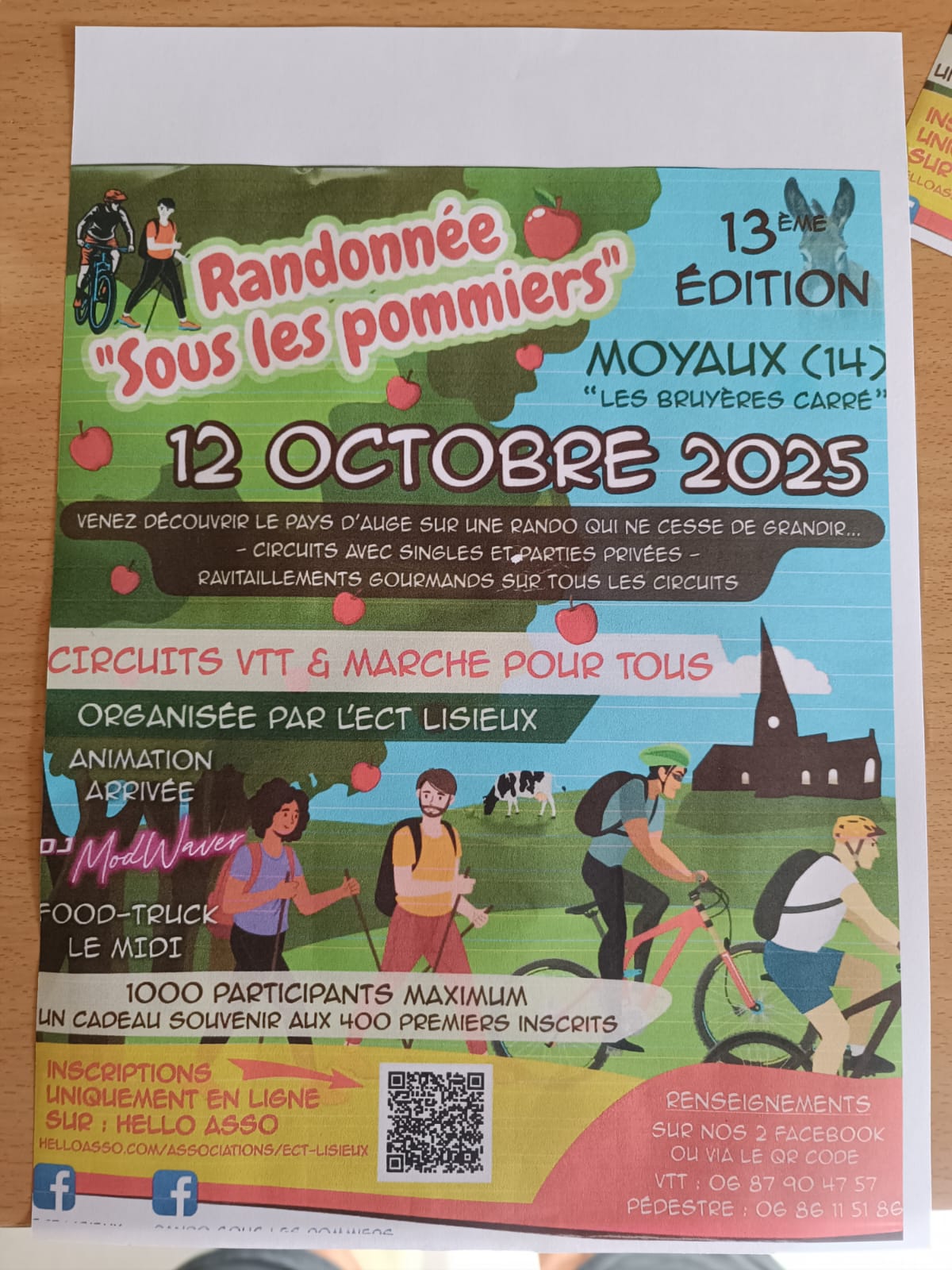 Affiche de La 13ème Rando sous les pommiers à Moyaux