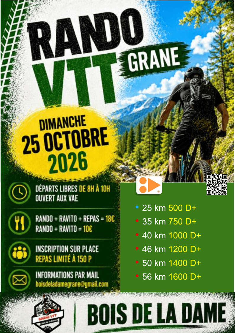 Affiche de La 5ème Rando VTT "Bois de la Dame" à Grâne