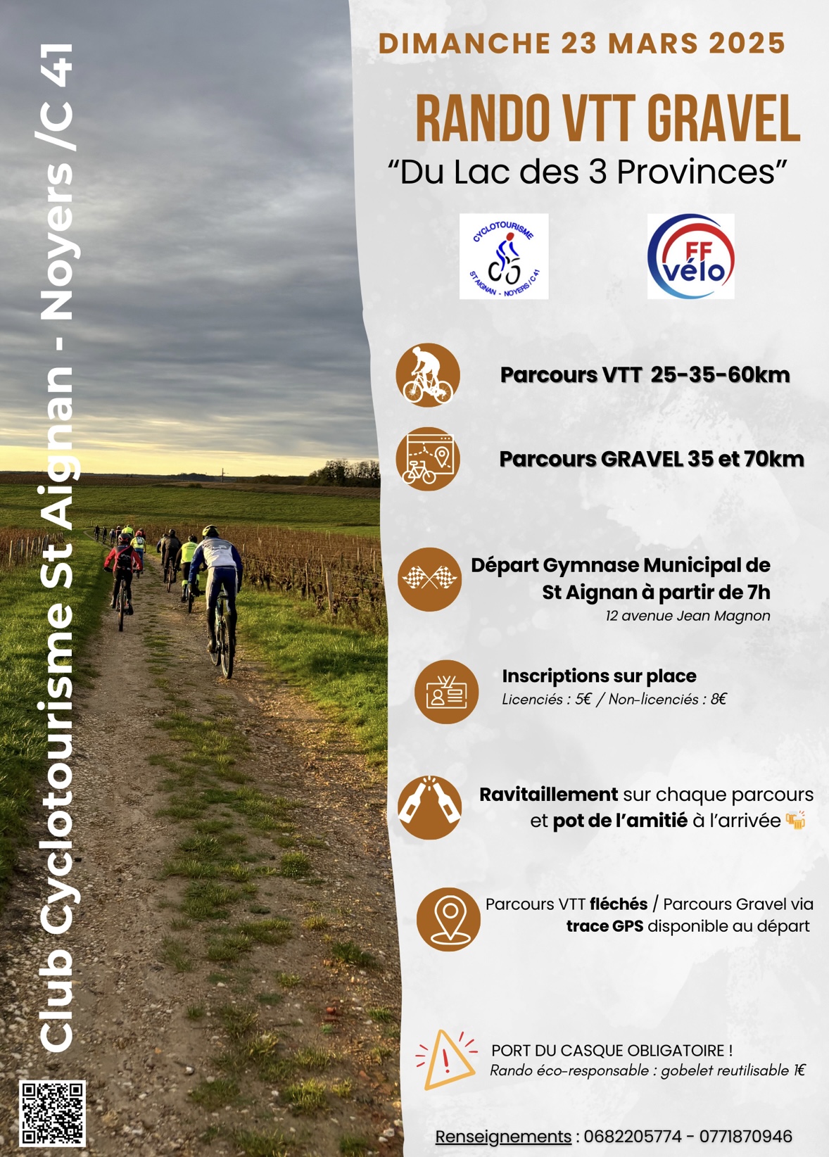 Affiche de Rando VTT Gravel Du Lac des 3 Provinces à Saint-Aignan