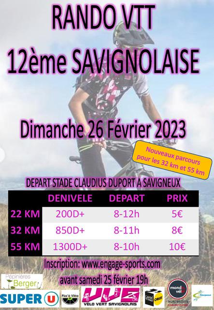 Affiche de Randonnée VTT Savignolaise (12ème  édition) à Savigneux