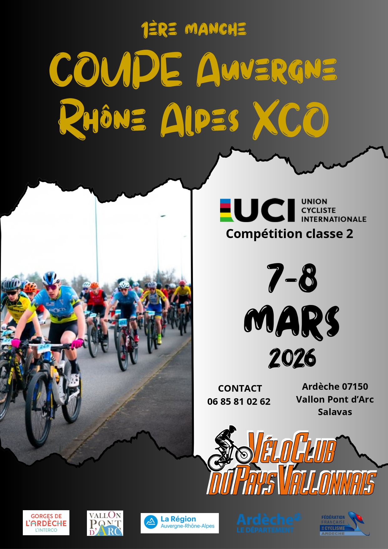 Affiche de COUPE AURA XCO UCI classe 2 (2ème édition) à Vallon-Pont-d'Arc