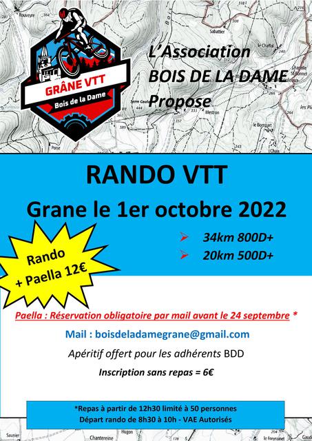 Affiche de Une randonnée VTT (1ère  édition) à Grâne