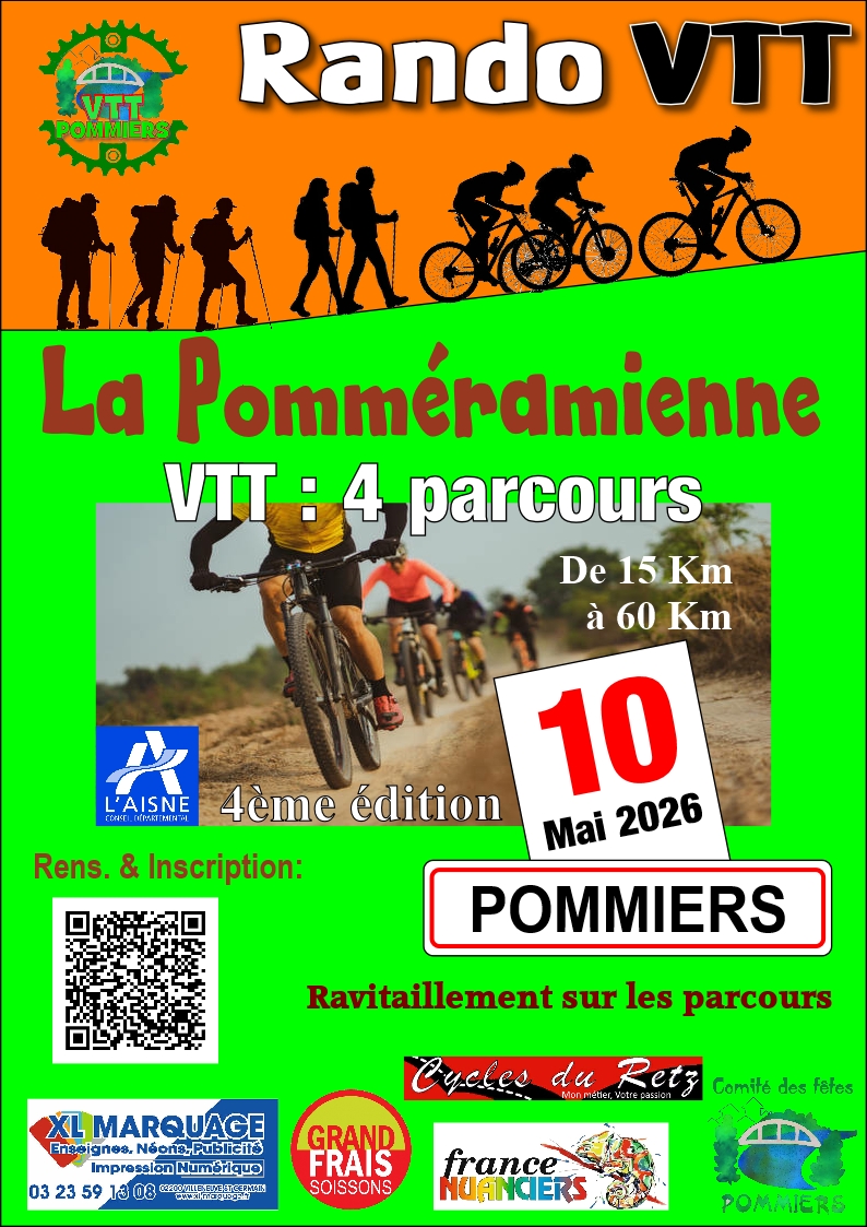 Affiche de Une randonnée VTT (4ème édition) à Pommiers