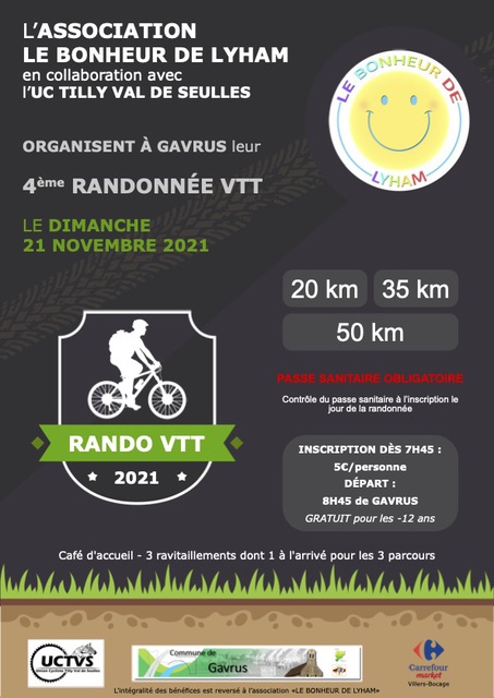 Affiche de RANDO VTT "LE BONHEUR DE LYHAM" (4ème  édition) à Gavrus