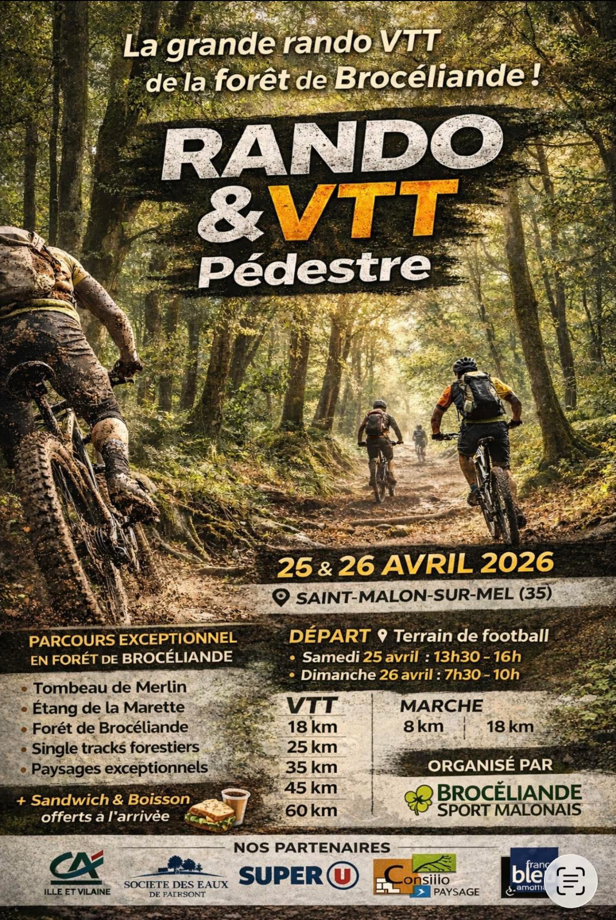 Affiche de La 13ème Rando de la forêt de brocéliande à Saint-Malon-sur-Mel