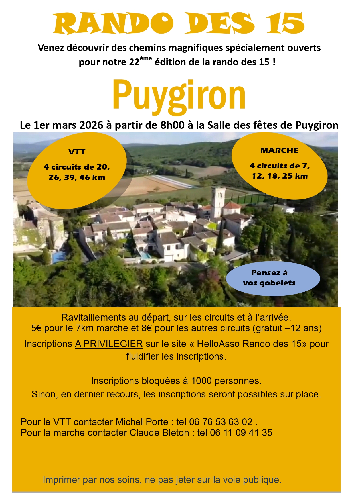 Affiche de La 22ème Randonnées VTT à Puygiron