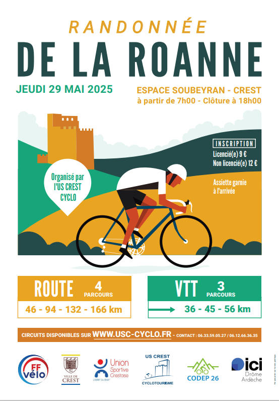 Affiche de La 43ème Randonnée de la Roanne à Crest