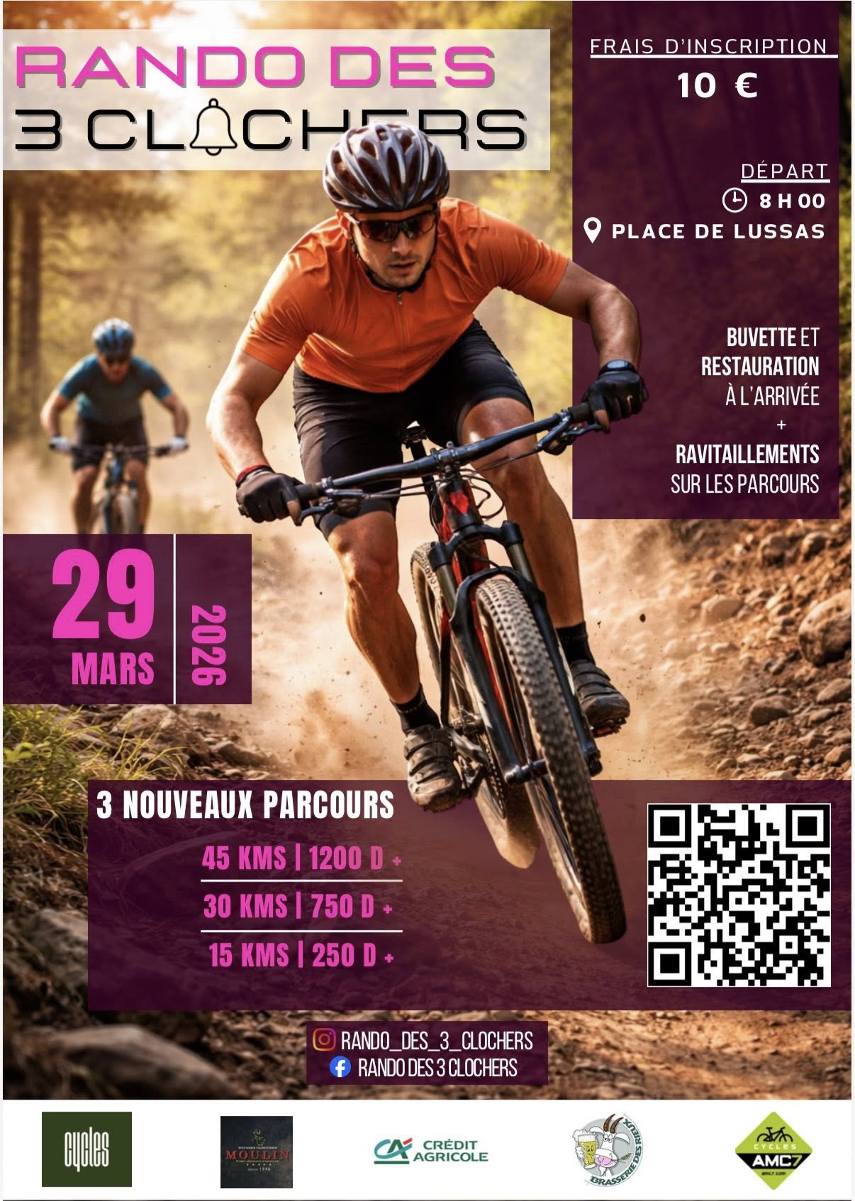 Affiche de La 2ème Rando Des 3 Clochers à Lussas