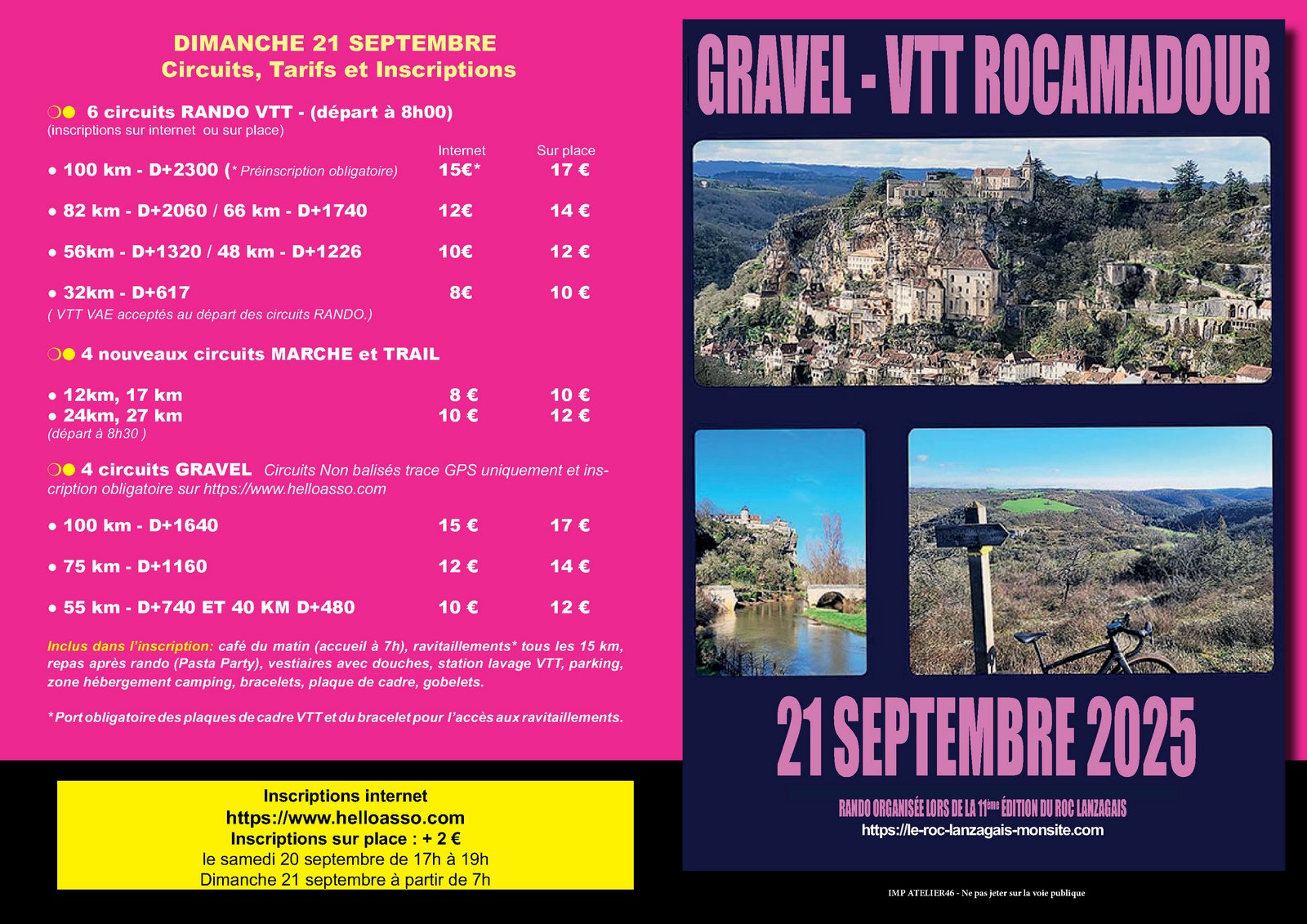 Affiche de Le 11ème ROC LANZAGAIS Randonnée VTT Gravel et Pédestre à Lanzac