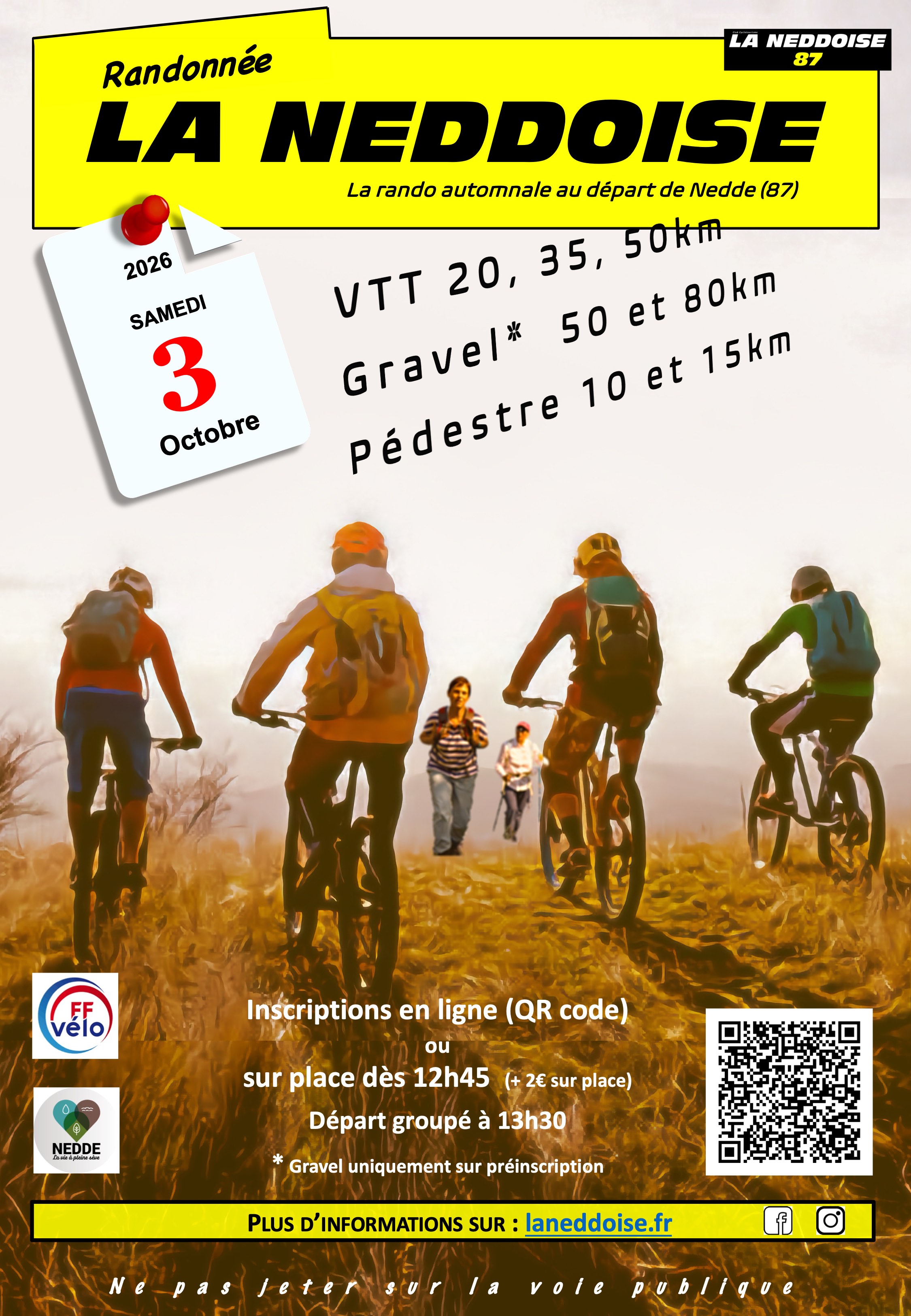 Affiche de La 57ème Neddoise VTT à Nedde