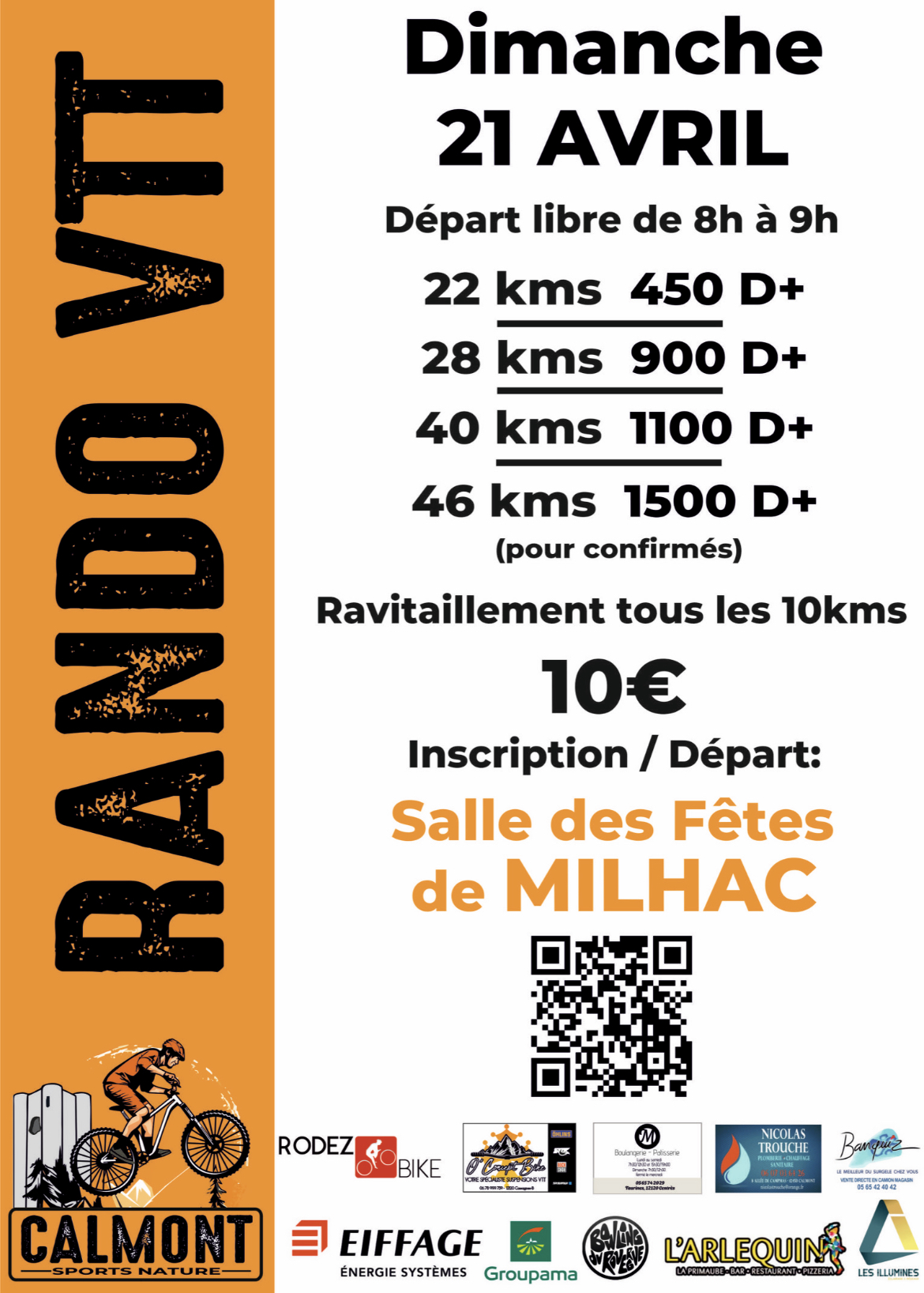 Affiche de Randonnée vtt Calmont Sports Nature Salle des fêtes Milhac à Calmont