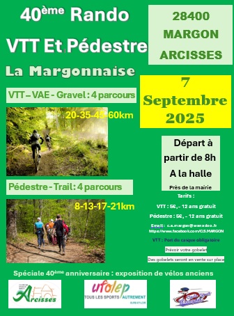 Affiche de La 40ème Randonnée Margonnaise à Margon