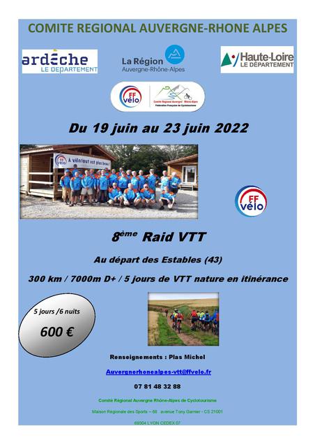 Affiche de RAID VTT (8ème  édition) aux Estables