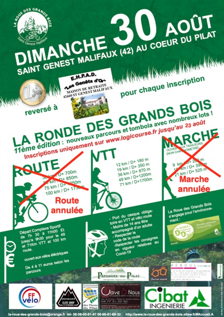 Affiche de La 11ème Ronde des Grands Bois à Saint-Genest-Malifaux