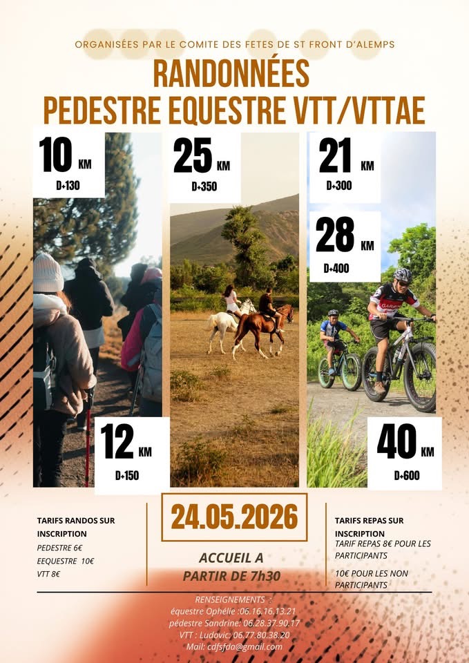 Affiche de Une randonnée VTT/Équestre/Pédestre (1ère édition) à Saint-Front-d'Alemps