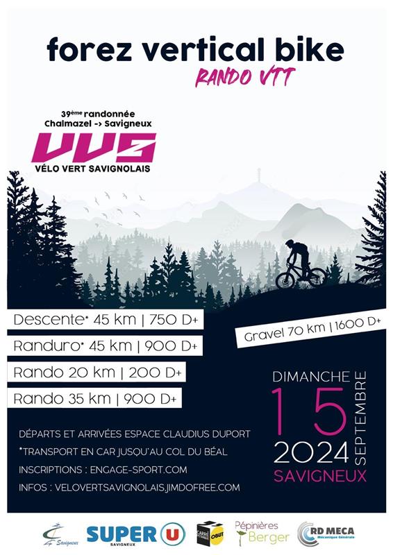 Affiche de La 39ème Randonnée VTT Chalmazel-Savigneux à Savigneux