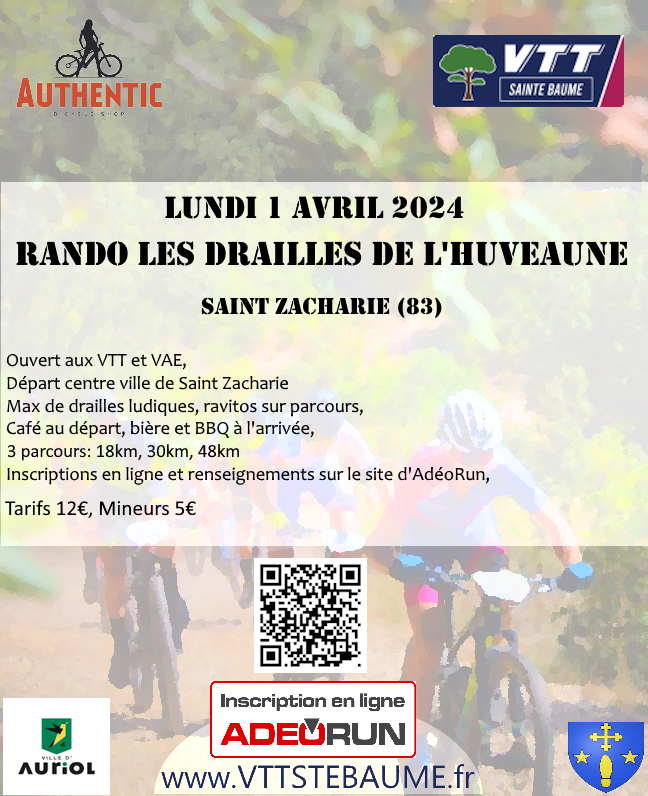 Affiche de La 31ème Rando VTT STE BAUME à Saint-Zacharie
