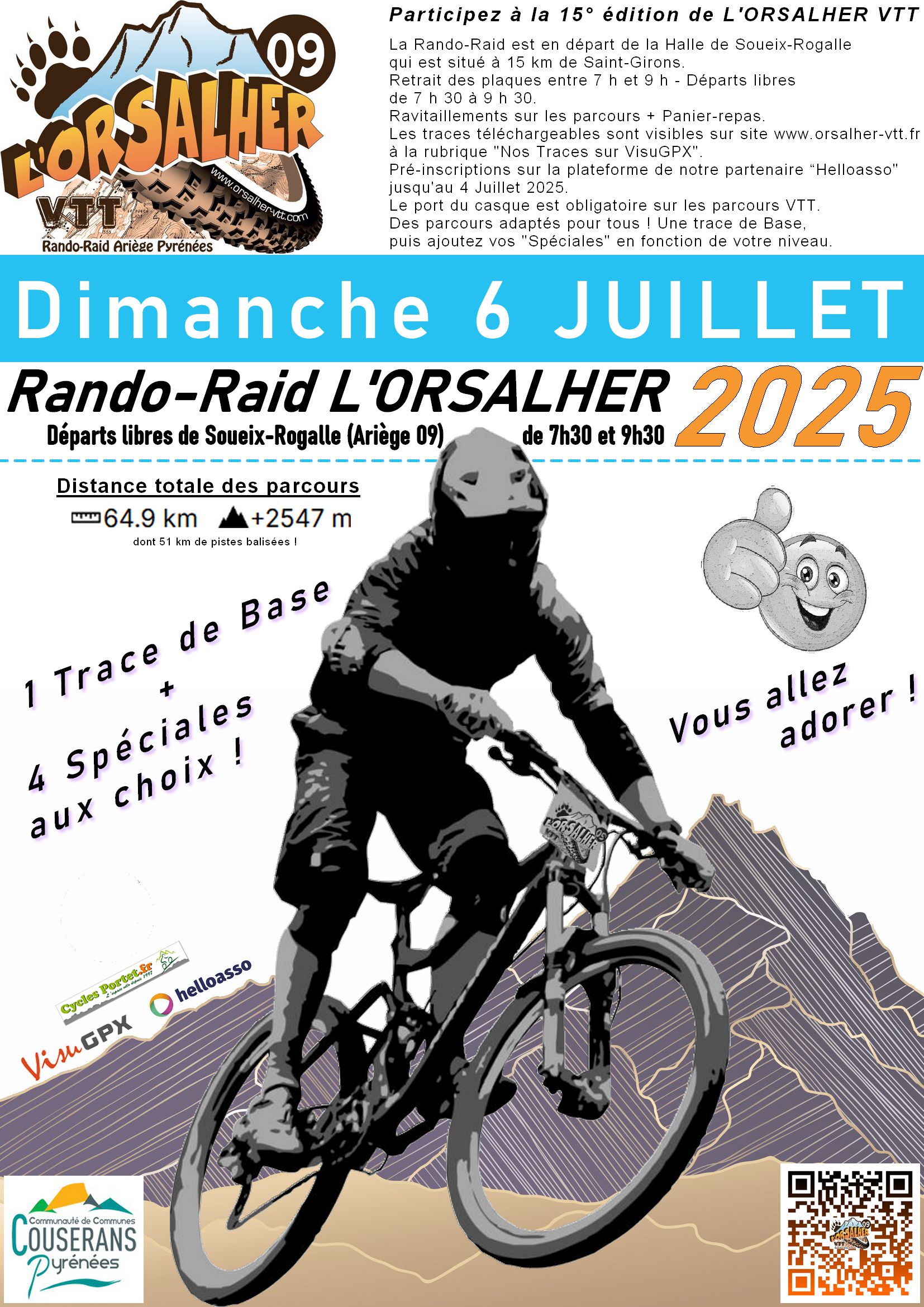 Affiche de La 15ème Rando-Raid L'ORSALHER VTT à Soueix-Rogalle