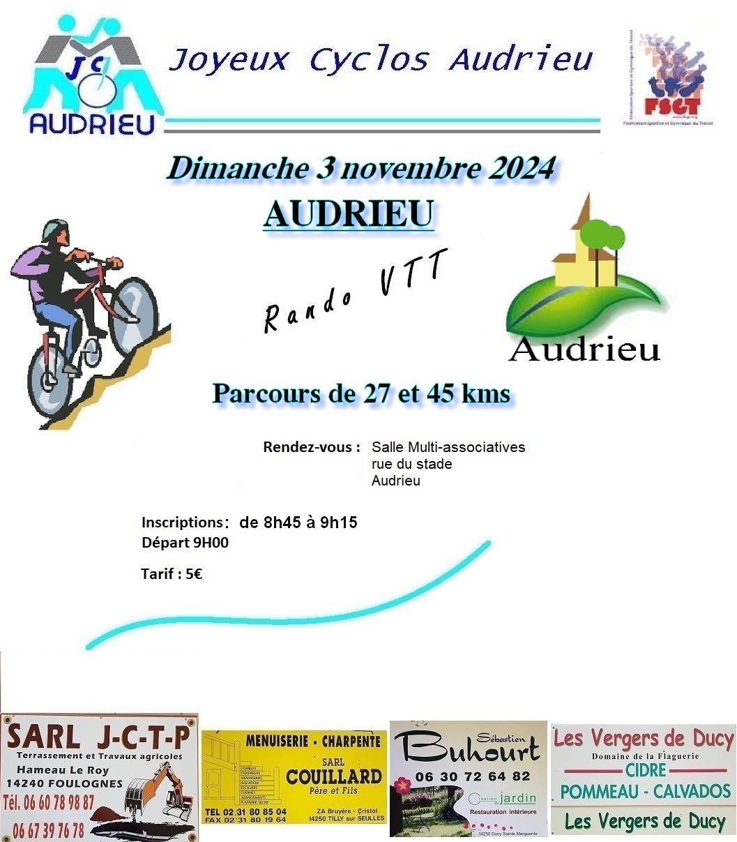 Affiche de Rando VTT AUDRIEU à Audrieu