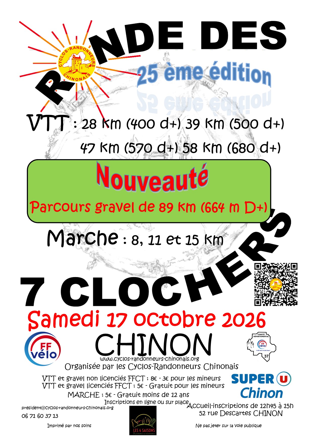 Affiche de Ronde des 7 Clochers (25ème édition) à Chinon