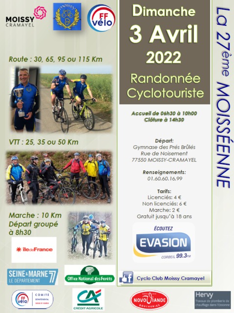 Affiche de La 27ème Moisséenne 2023 à Moissy-Cramayel
