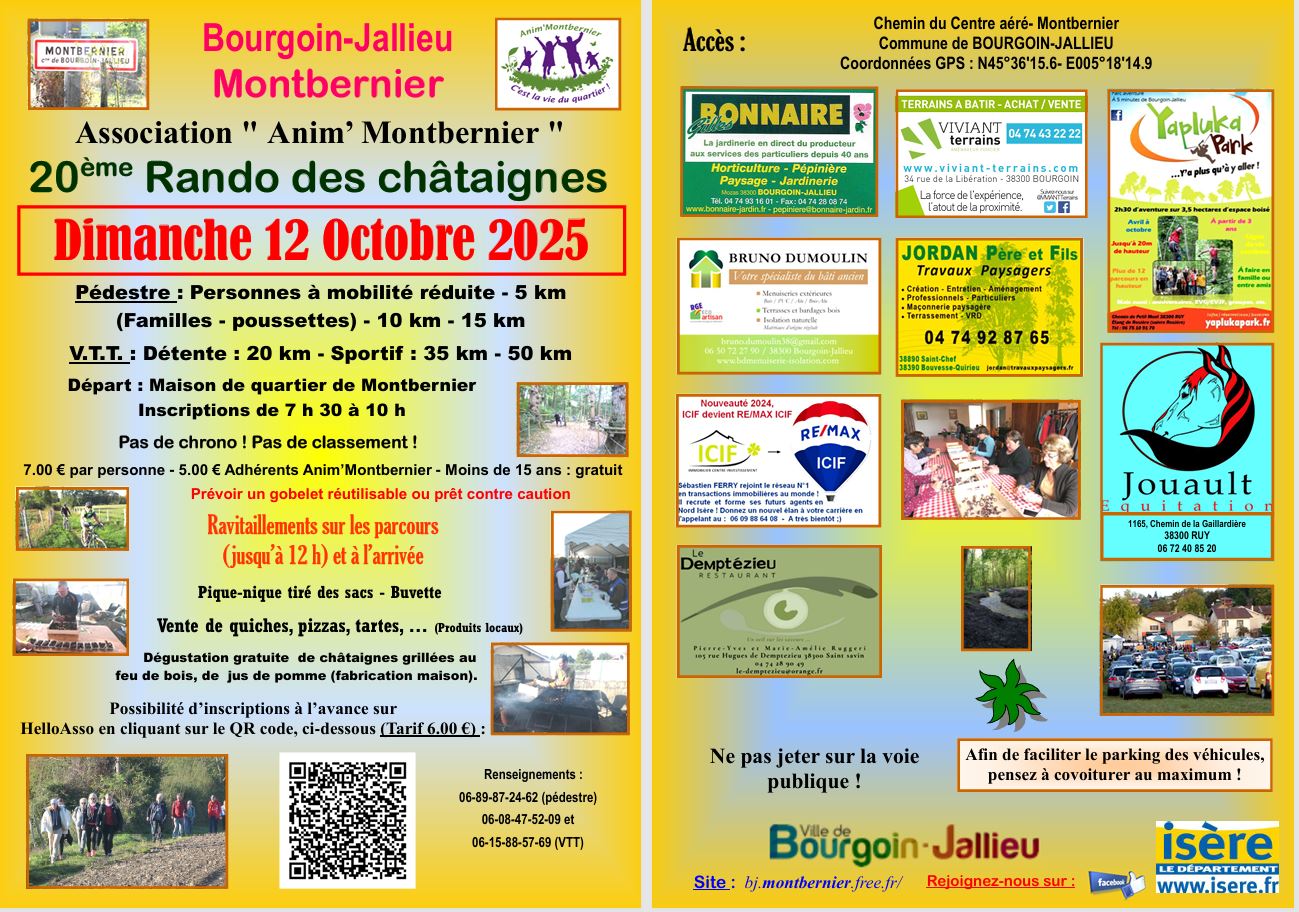 Affiche de La 20ème rando des Châtaignes à Bourgoin-Jallieu