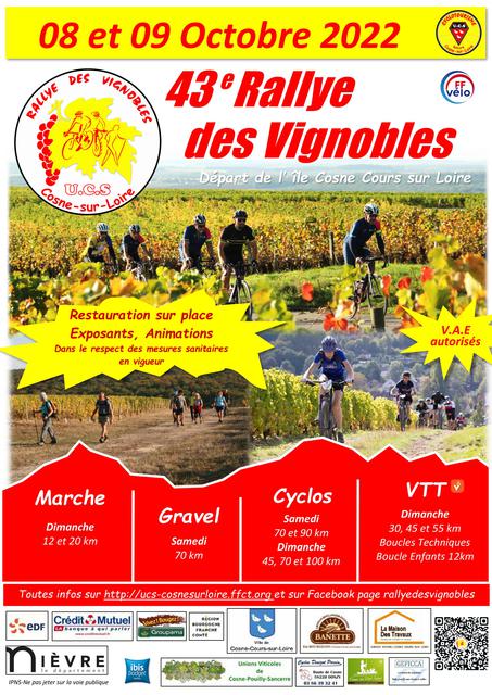 Affiche de Le Rallye des Vignobles Cosne/Pouilly/Sancerre  (43ème  édition) à Cosne-Cours-sur-Loire