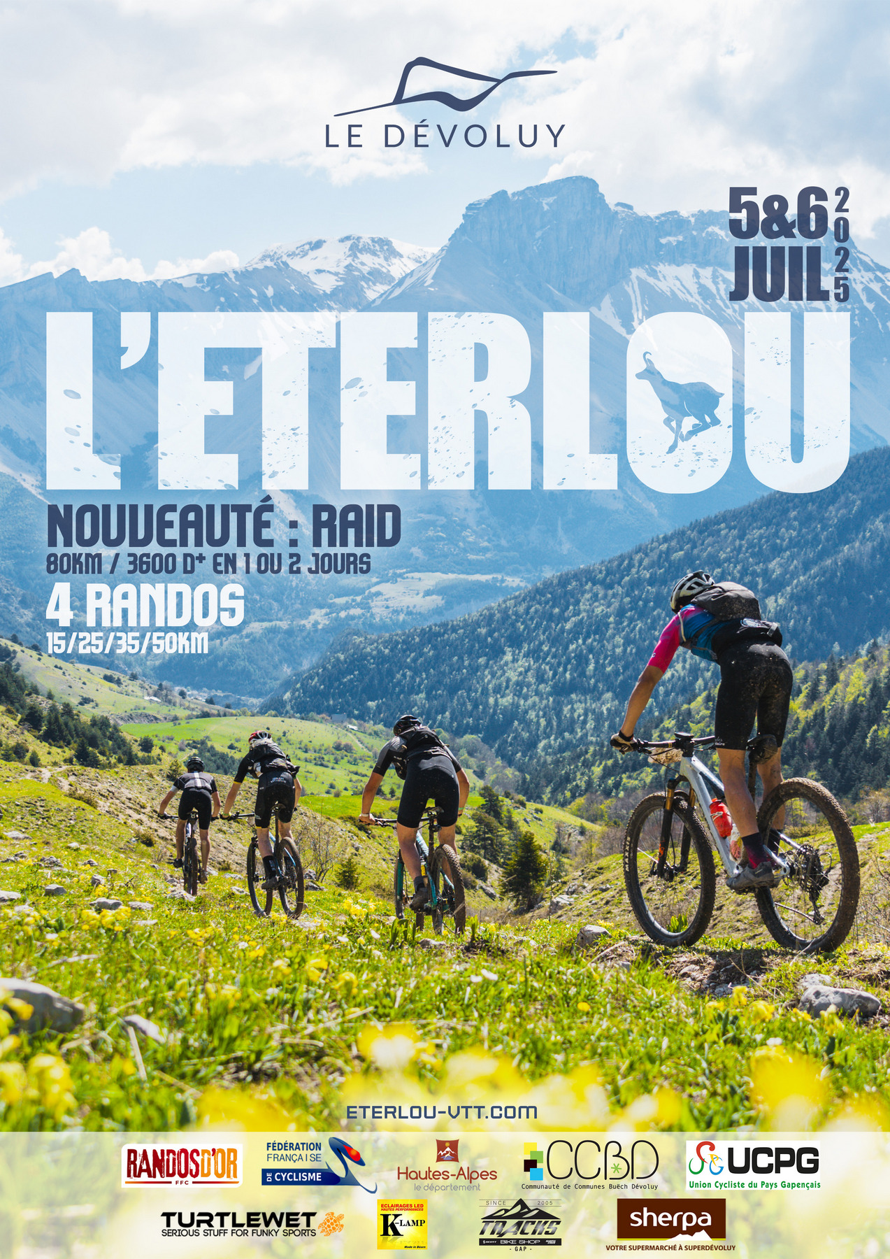 Affiche de La 17ème Rando et raid VTT L'Eterlou à Saint-Étienne-en-Dévoluy