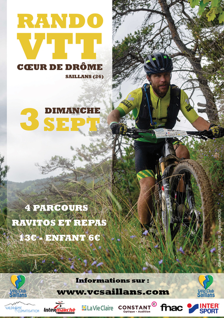 Affiche de La 7ème rando VTT Cœur de Drôme à Saillans