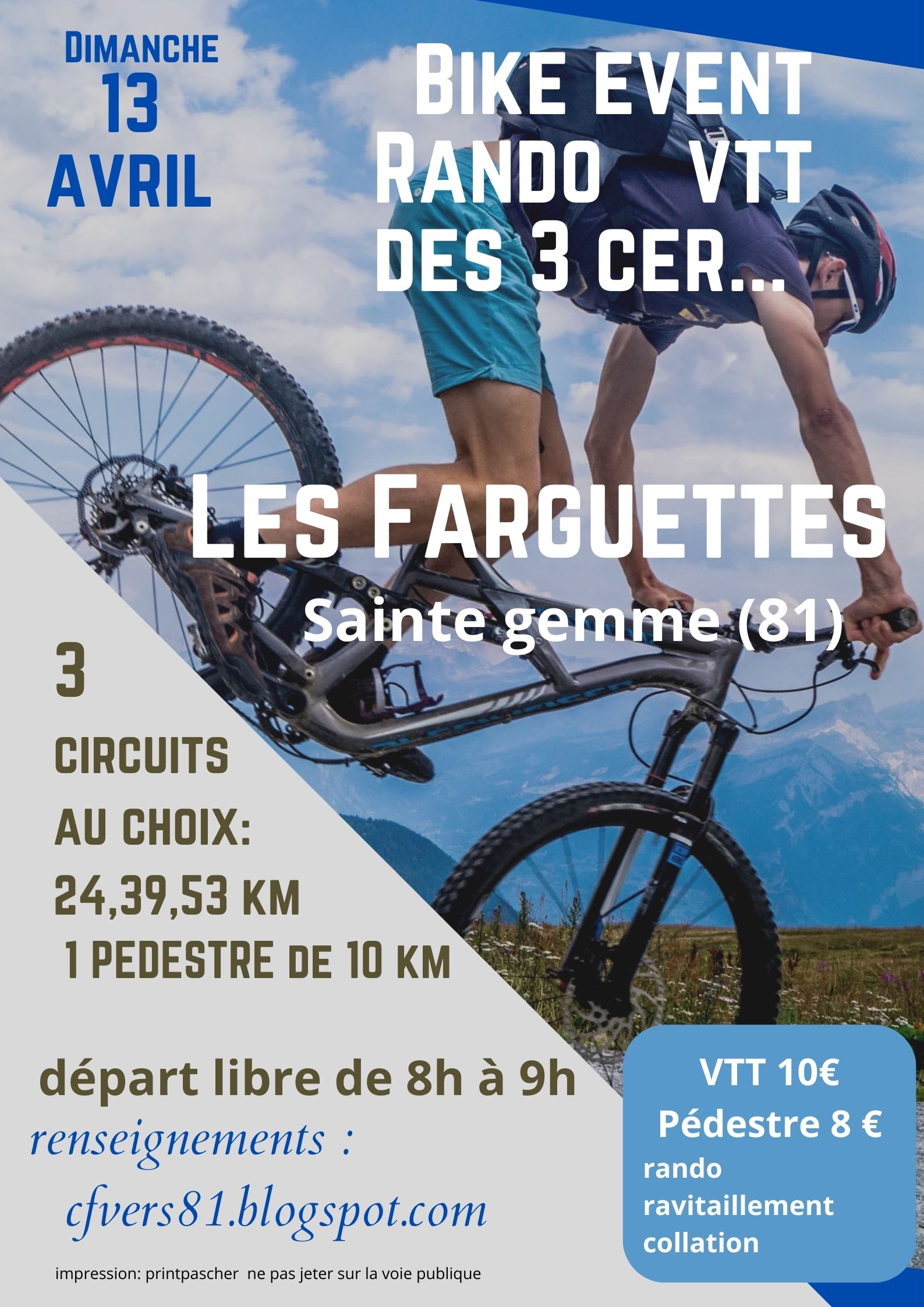 Affiche de Une randonnée VTT des 3 CER... (2ème édition) à Sainte-Gemme